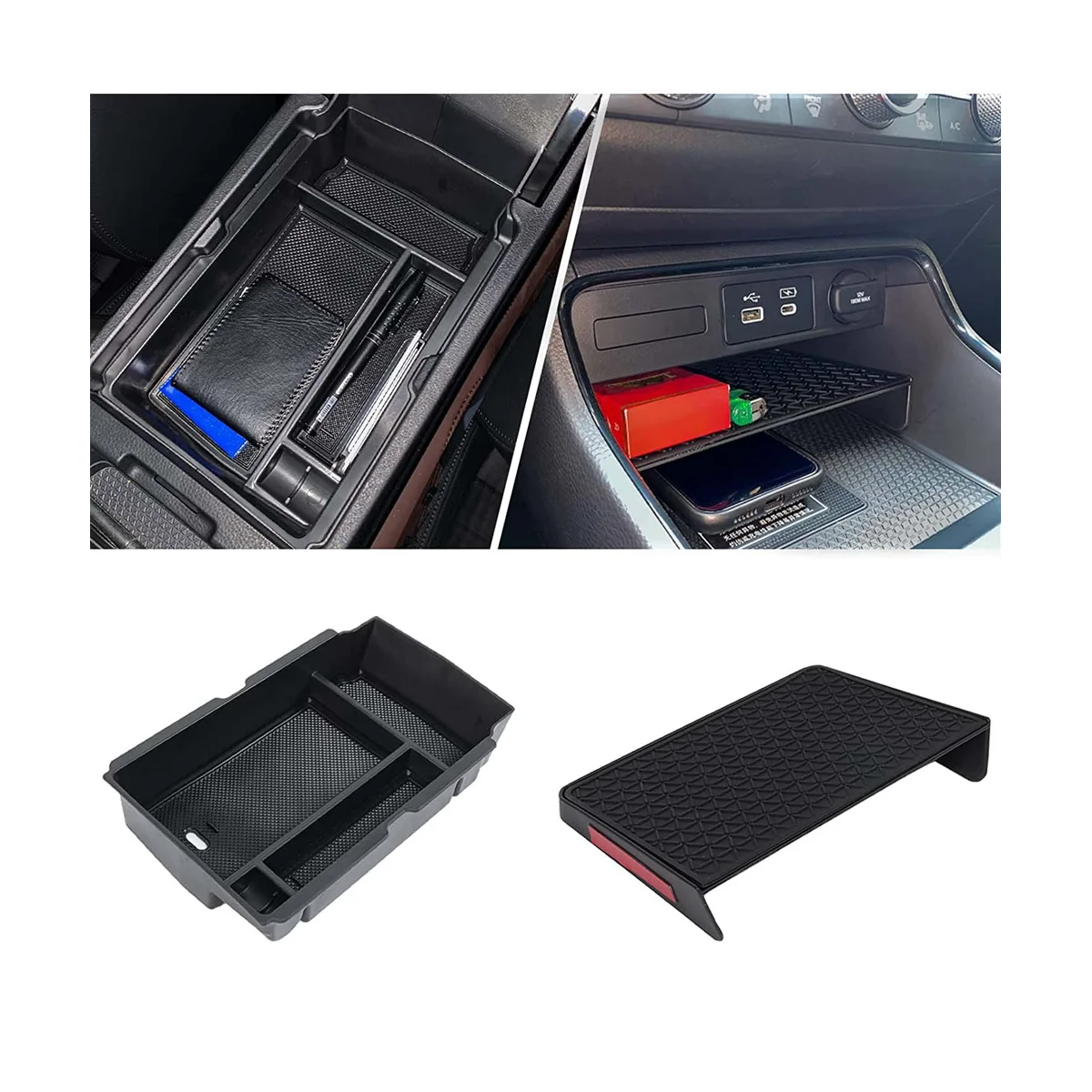 Center Console Organizer Tray and Armrest Storage Box for 2023 Honda CR-V Accessories Insert Secondary