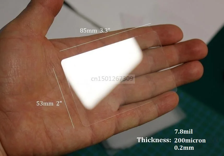 50 Ultrathin Transparent PVC Acetate Clear Plastic Business Card With Protective Film Exist On Both Side