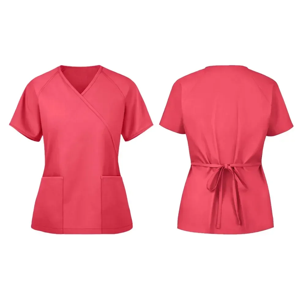 Fashionable Hospital Polyester Spandex Straight Women Scrub Sets Surgical Uniforms Custom Scrub Uniform Sets Nurse Care Set