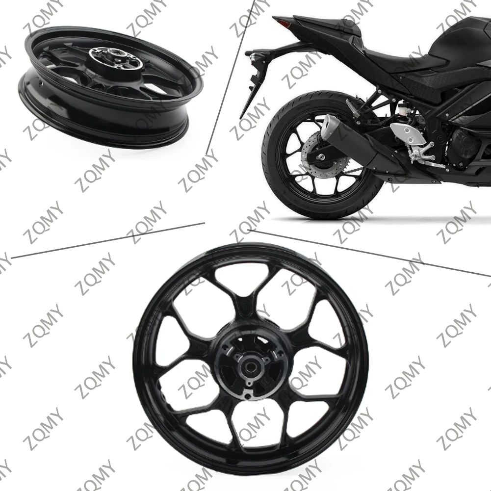 YZF-R3 YZF-R25 2015-2022 Motorbike Rear Wheel Gloss Black For Yamaha YZF R3 R25 ABS 2015 2016 2017 2018 2019 2020 2021 2022