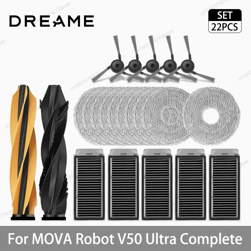 Dreame MOVA V50 Ultra Complete Robotstofzuiger Vervanging Accessoires Hoofdzijborstel Mop Doek Hepa Filter Stofzak Reserve