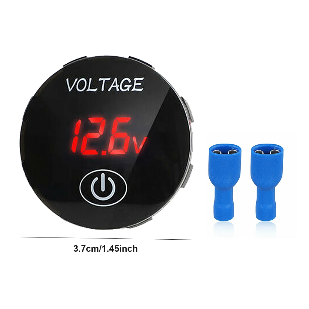DC 5V-48V Motorcycle Voltmeter Digital Display Car Voltage Meter Replacement Parts IP65 Waterproof Accessory