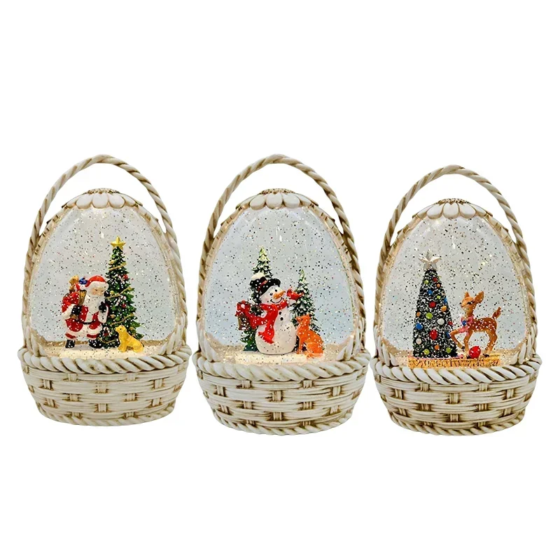 Wholesale Personalized Classic Style Glass Christmas Ornament Led Light Rotating Music Ball For Christmas