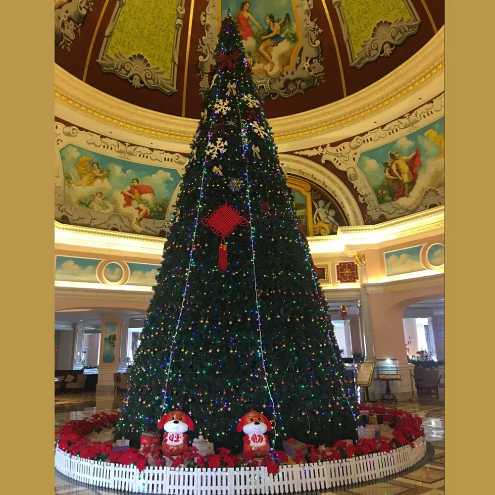 إطار معدني عالي الجودة لتزيين شجرة عيد الميلاد الكبيرة بطول 12 مترًا شجرة عيد الميلاد الاصطناعية العملاقة