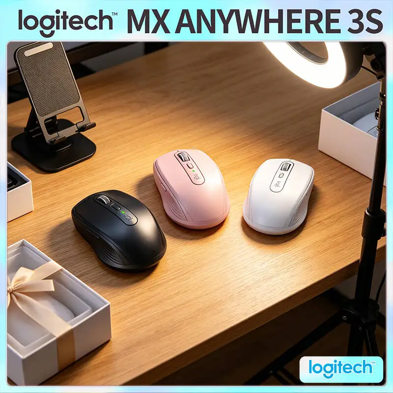Logitech MX Anywhere 3S Creator Mouse - 8K DPI Darkfield, Hyper-Scroll, Silent Click, USB-C Quick Charge for Design