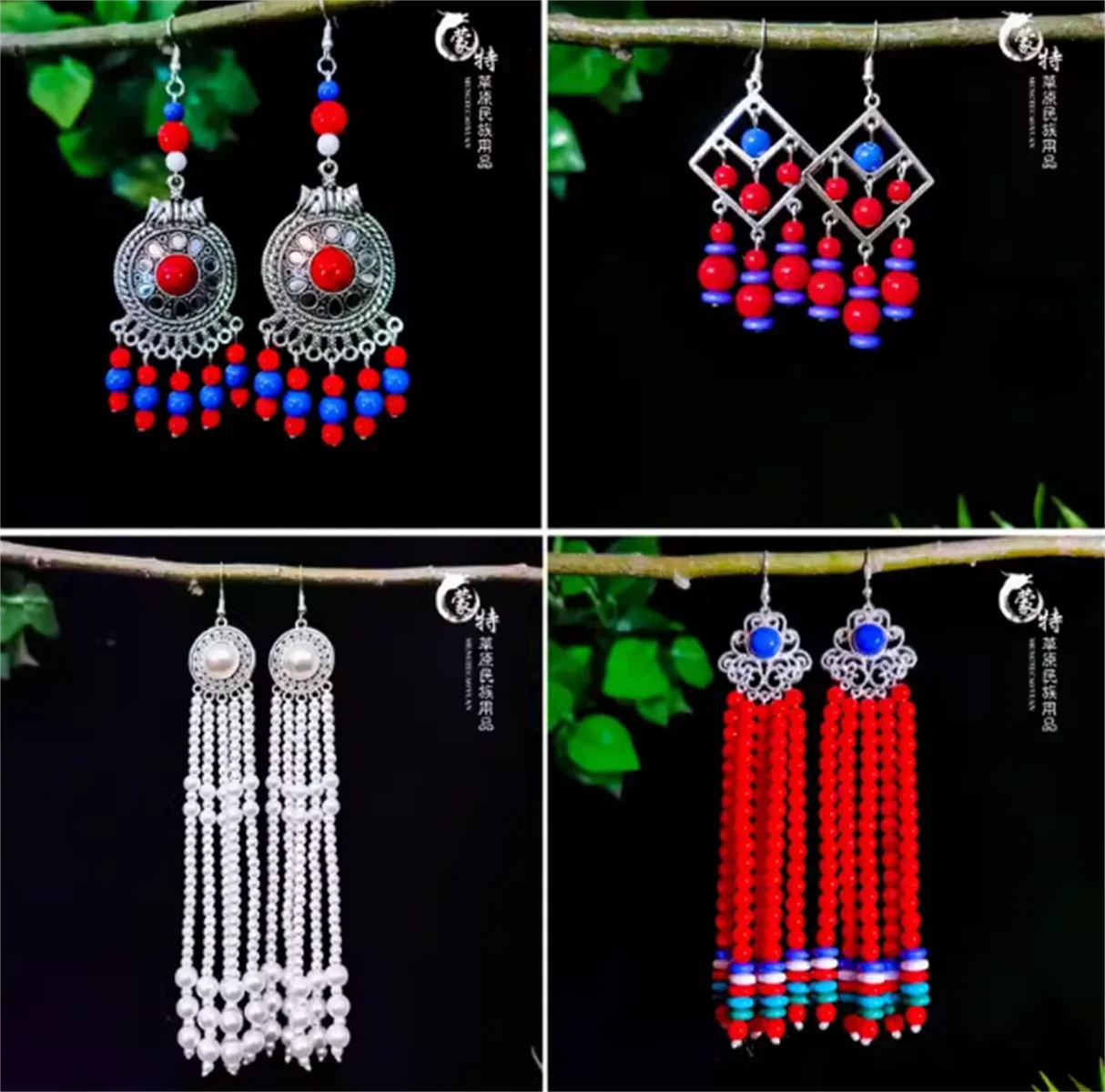 

Монгольские серьги, стиль этнического меньшинства, женские детские зажимы для ушей, цепочки для ушей и аксессуары для лба.