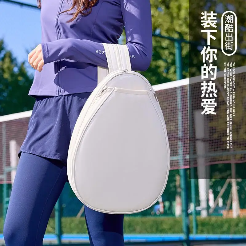 

New Style Tennis Badminton Macaron Color Scheme Trend Crossbody Handheld Multi-Functional Large Capacity Waterproof Storage Bag