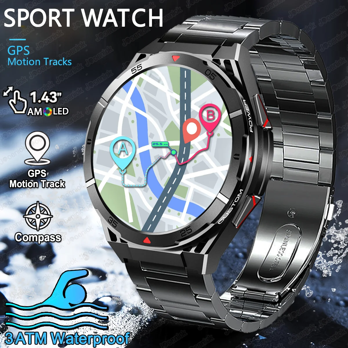For Huawei GPS Smart Watch 3ATM Waterproof 1.43