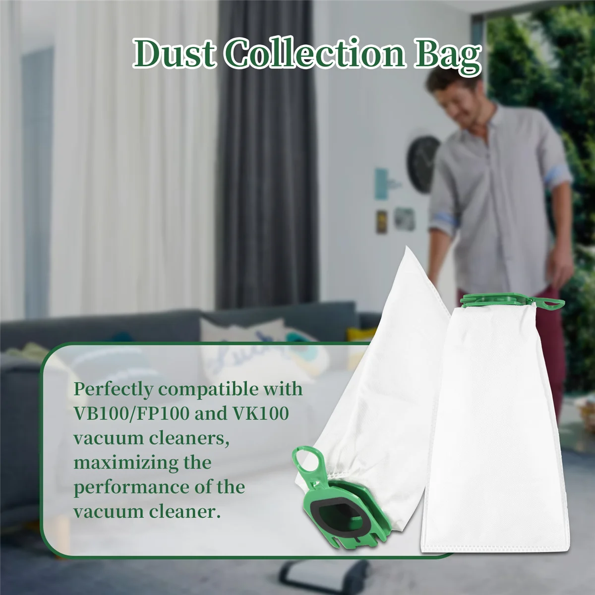 Parti di ricambio Sacchetto per la polvere per Vorwerk Kobold VB100 VB 100 FP100 FP 100 Accessori per aspirapolvere senza filiN02R