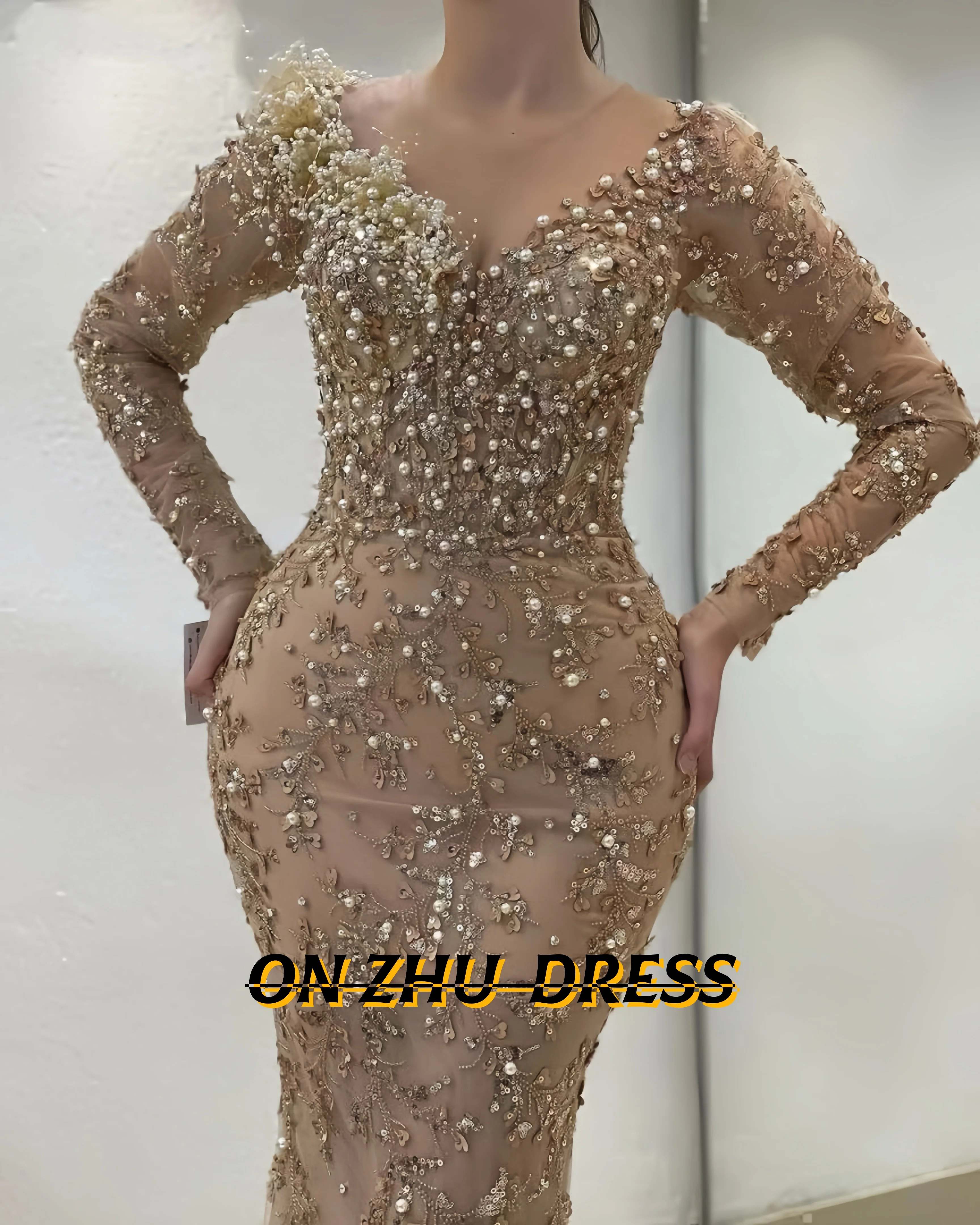 

Индивидуальные вечерние платья для женщин: роскошные, сексуальные, с круглым вырезом, длинными рукавами, в стиле русалки, для вечеринок.