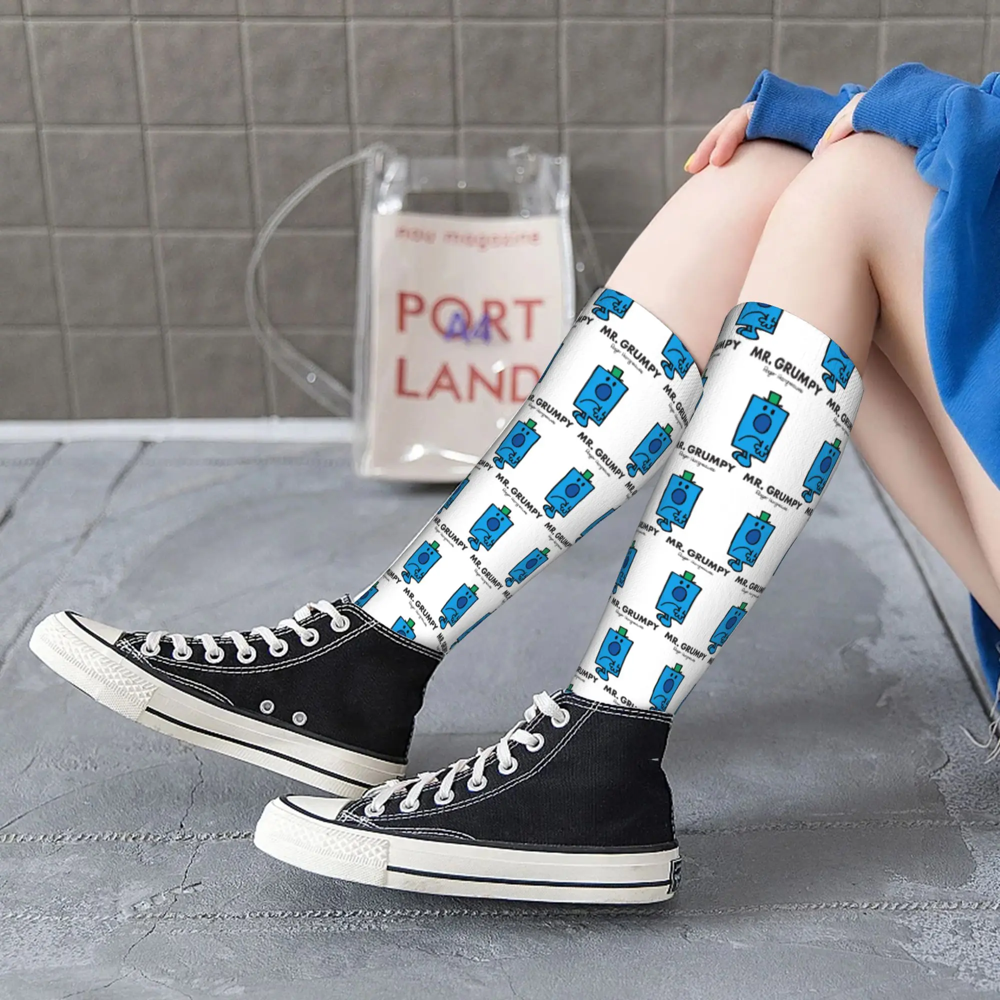 Skarpety na każdą porę roku Mr. Grumpy Socks Harajuku Śmieszne Skarpety Hip Hop Długie Akcesoria dla Kobiet i Mężczyzn Prezenty