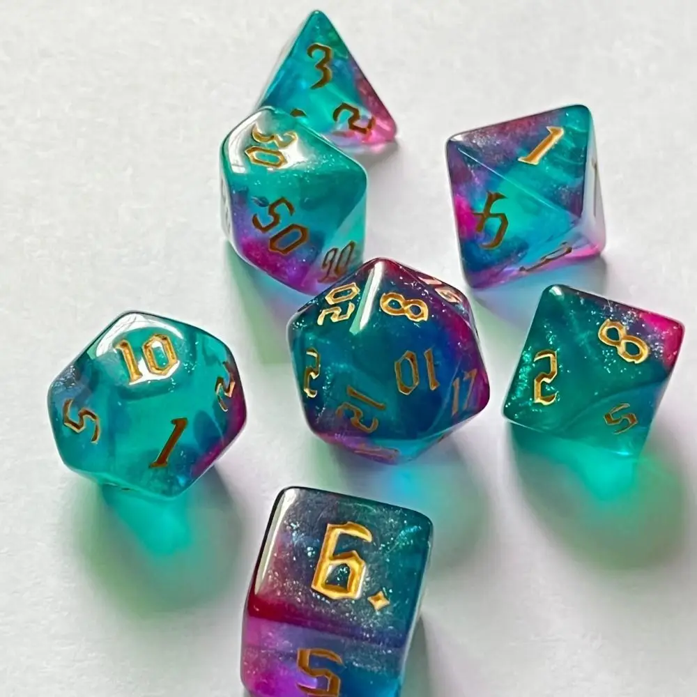 Polyhedral Polyhedral Dice Set Multicolor D4 D6 D8 Board Gaming Dices Kit D10 D12 D20 Durable Double Colors Dice Entertainment