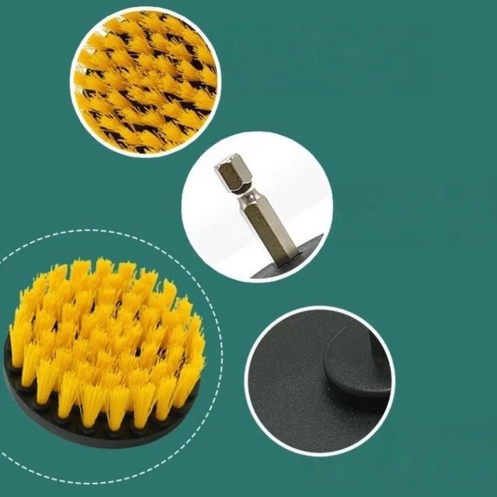 

7pcs Deep Cleaning Drill Brush Set PP Durable Drill Scrub Kit Round Extension Pole Drill Attachment Bathroom