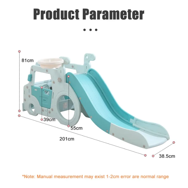 

Baby Indoor Playhouse,Outdoor Kids Playsets Toddler Slide with Basketball Hoop Children's Slide Toys Playground Slide for Kids