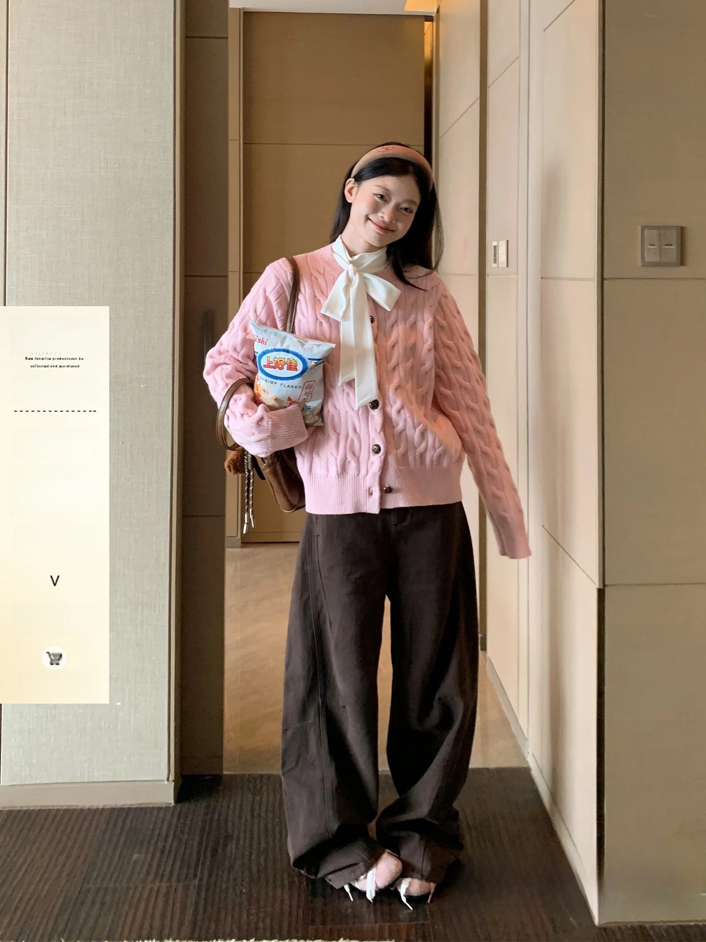 

Прямые джинсы кофейного цвета с высокой талией, женские зимние свободные широкие брюки длиной до пола, повседневные брюки для поездок на работу, корейская система