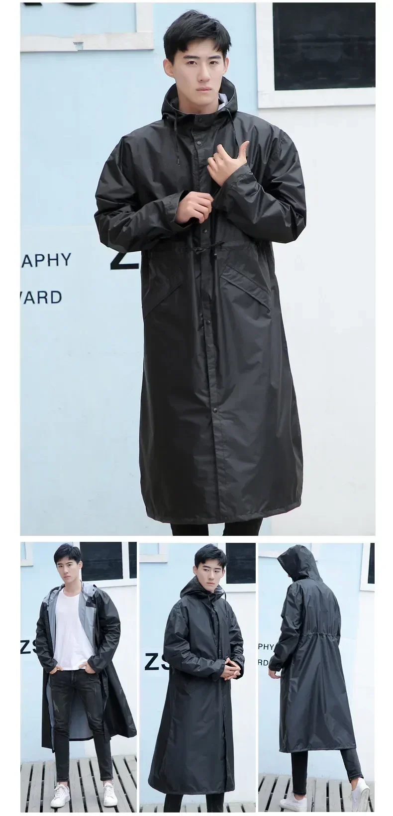 Long Rainwear Raincoat Men Women/Female Poncho Waterproof Windproof Pullover Breathable Rain Coat Chubasquero Mujer Raingear