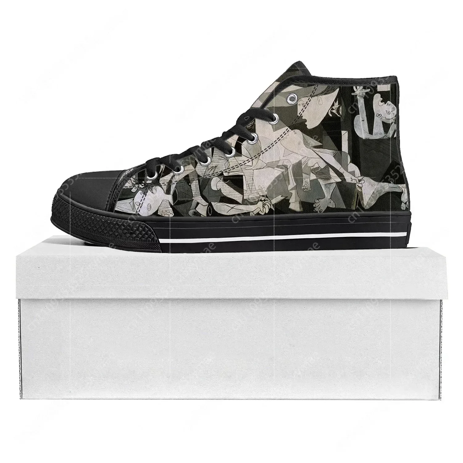 

Picasso Famous Oil Paint Guernica High Top High Quality Sneakers Mens Womens Teenager Canvas Sneaker Couple Shoes Custom Shoe