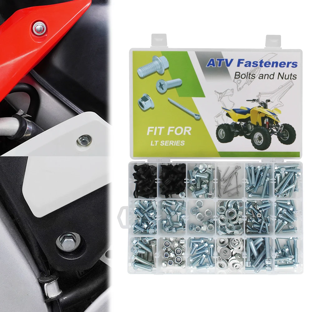 330PCS ATV Bodywork Engine Frame Exhaust Bolts Kit For Suzuki LT-V700F TWIN PEAKS LT-F250 OZARK LTA400 LTA500 LT-A700X KINGQUAD