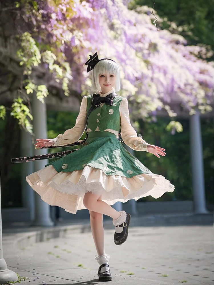 

COWOWO Touhou Project Konpaku Yomu Cosplay Costume Cos Game Anime Party Uniform Hallowen Play Role Clothes Clothing New Full