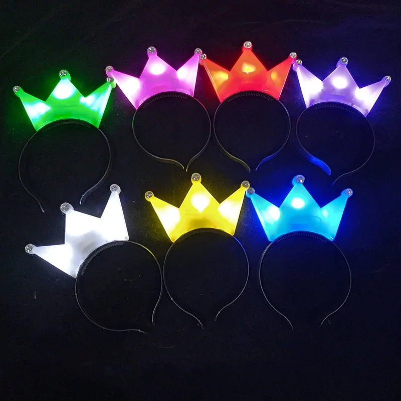 Glowing LED Colorful Crown Gifts Luminous Party Decoration Light Crown Kids Girls Favors Happy Fluorescent Birthday Party Decor