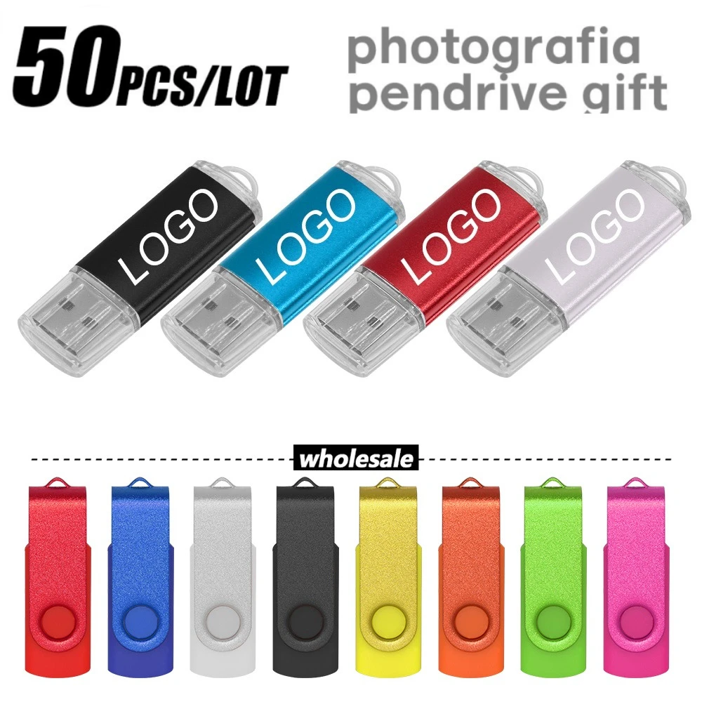 

50pcs/lot wholesale price metal usb 2.0 flash drive 1GB 4GB 8GB 16GB usb pendrive 32GB 64GB usb memory stick Custom logo gifts