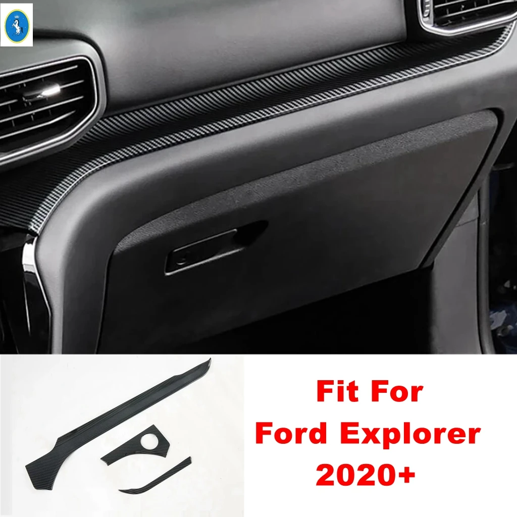 

Auto Central Control Panel Frame Decor Stripes Cover Trim For Ford Explorer 2020 2021 2022 ABS Carbon Fiber Accessories Interior