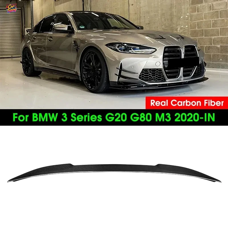 

for BMW 3 Series G20 Sedan & M3 G80 2020+ Real Dry Carbon Fiber Trunk Spoiler Wing