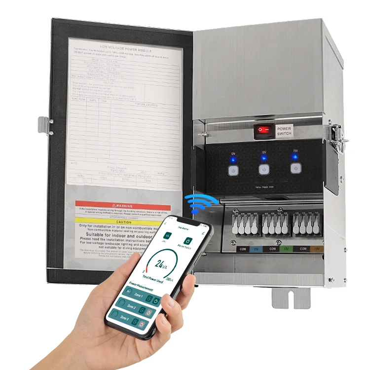 

304 Stainless Steel Smart Wifi or Manul Control 300W Outdoor Low Voltage Landscape Lighting Transformer