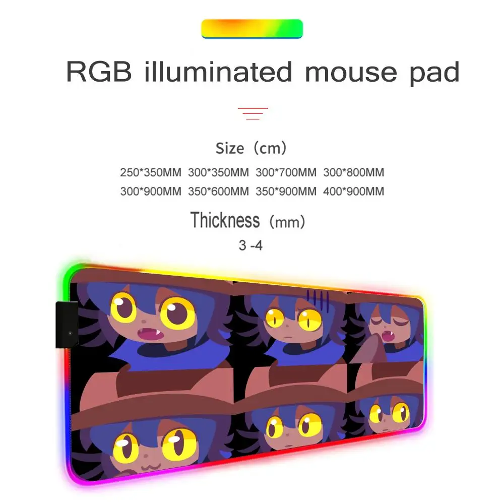 Niko Oneshot Mouse Pad Gamer Rgb Desk Mat Back Light Led Mousepad Setup Gaming Accessories Deskmat Big Mousepepad Backlight