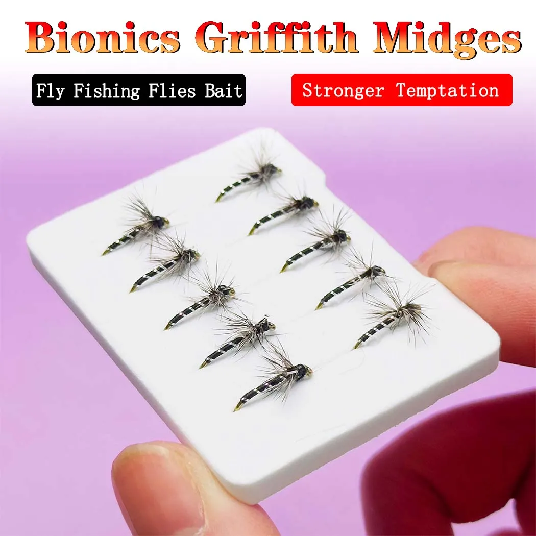 5/10Pcs Fly Fishing Lure Griffith Midges Bait Bionics Mosquito Wet Flies Nymph Streamer Fishing For Pike Salmon Bass Trout