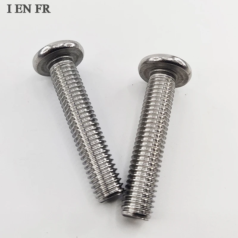 50개/묶음 M0.8 M1 M1.2 M1.4 M1.6 M2 M2.5 M3 M4 미니 마이크로 소형 GB818 304 스테인리스 스틸 십자 팬 헤드 나사 원형 볼트