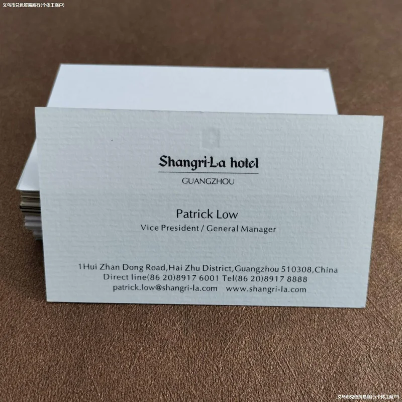 Customized High-end Pearl White Pearl Stamping Rounded Corner Business Cards Holland White Cloth Texture Eggshell Textu