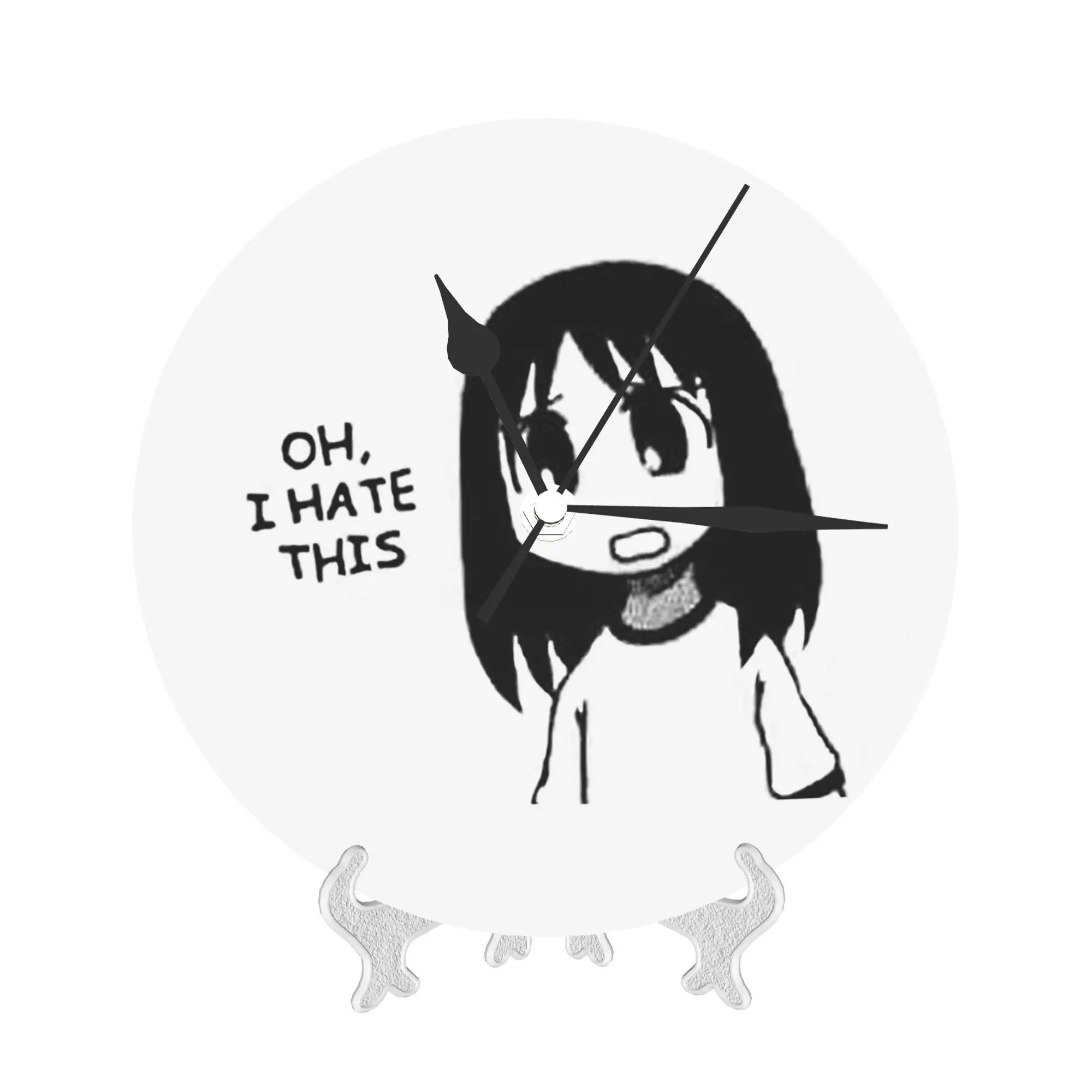 مؤرخة - تحقق من الشخصي Azumanga Daioh Osaka Ayumu Kasuga ساعة حائط لتزيين الغرفة ساعة مستديرة صامتة للمعيشة والمطبخ والمنزل