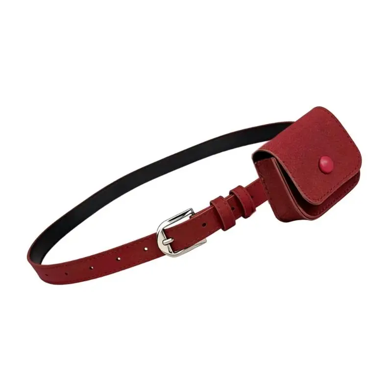 

652F Korean Mini Belt Bag for Women PU Leather Waist Pack Small Purse Fanny Pack with Removable Belt for Travel Event