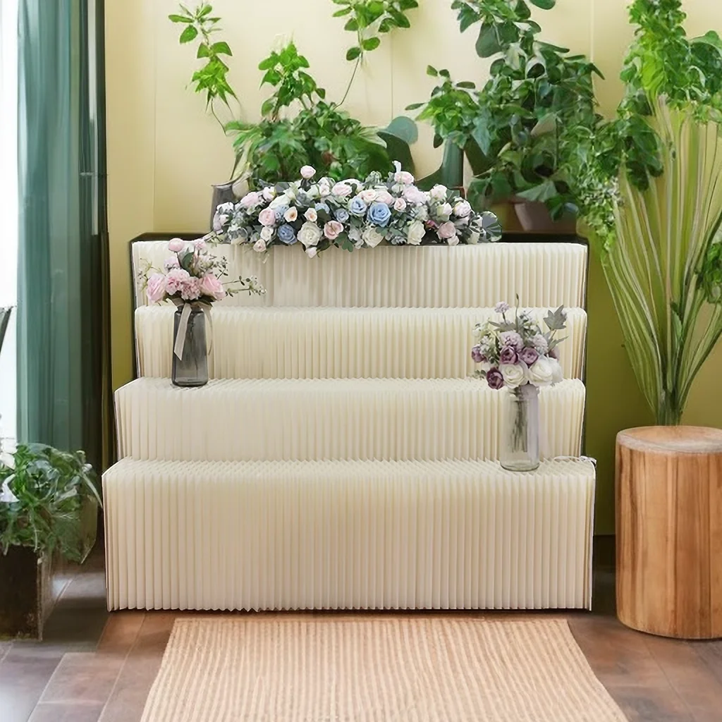 

2PCS Paper Folding Booth Display Stand for Wedding Anniversary Baby Shower Dessert Table Cake Stand DIY Party Stage Props