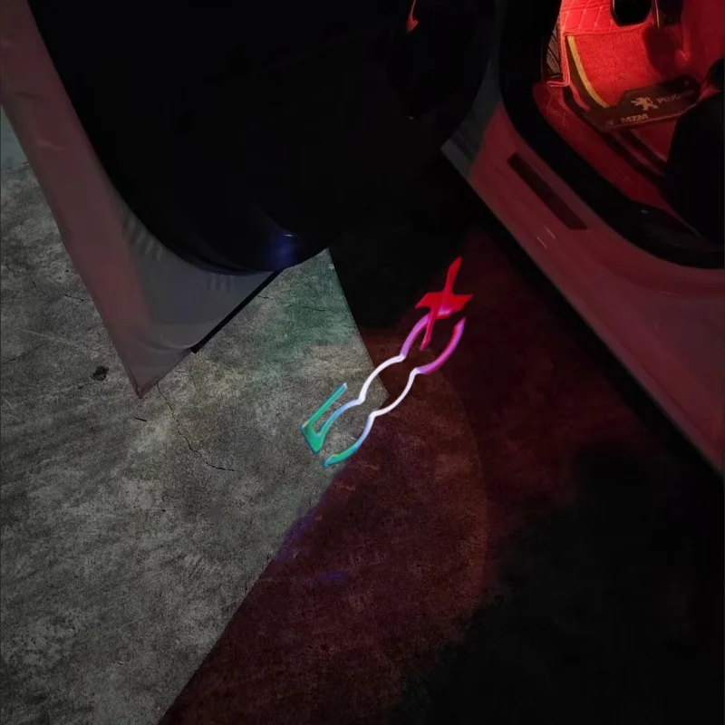 LED Car Door Logo Warning Light Welcome Projector Lamp for Fiat 500 500x 500L Products Door Ghost Shadow Lamps Car Goods