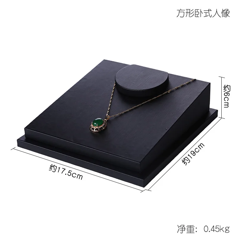 

Счетчик браслета, серьги, ожерелье, подставка для ювелирных изделий, роскошный черный полиуретан, матовый жадеит, реквизит для демонстрации ювелирных изделий