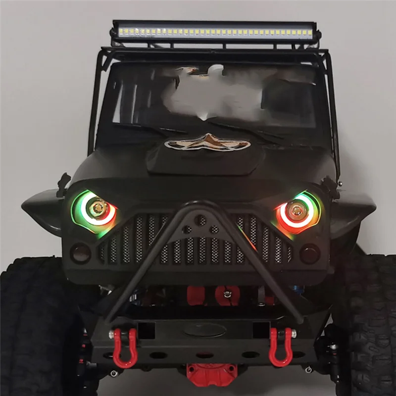 AA60-Universal multifuncional rc carro 2led lâmpada de luz farol para 1/10 rastreador axial scx10 trx4 d90 jeep wrangler 90046 90047