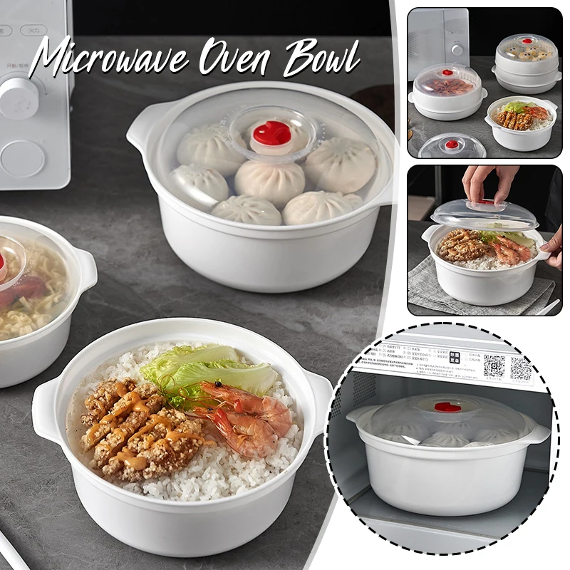 Leakproof Bento Food Container with Lid Reusable Lunch Box for Rice Instant Noodles Steamed Buns Meal Storage