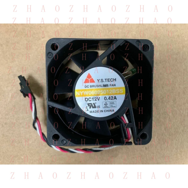 L+ 1pcs DC12V For Y.S.TECH 6025 NYW06025012BSS 0.42A 6CM 3pin cooling fan