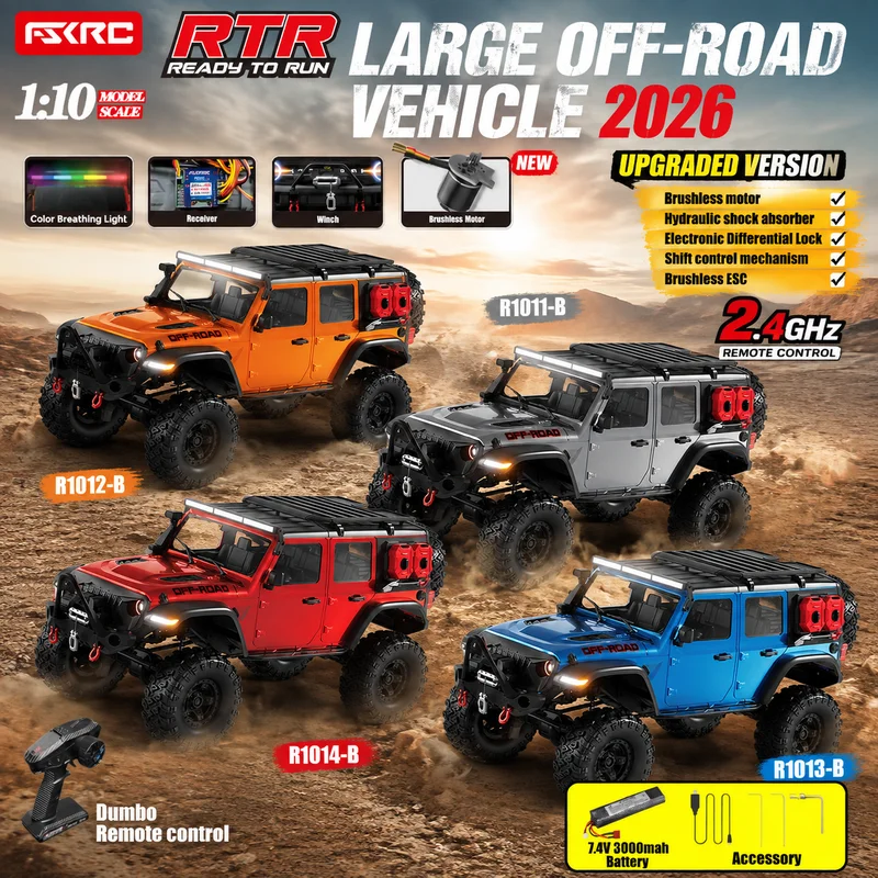 New R1011upgraded Version Remote Control Car 1/10 Full Proportion Four-Wheel Drive Remote Control Dumbobrushless Remote Toys