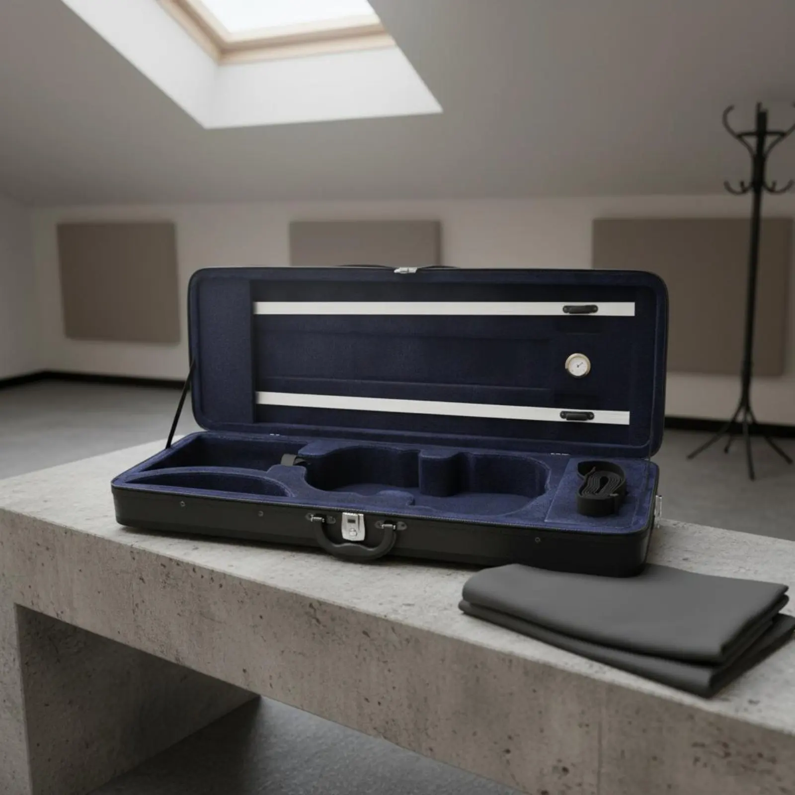 4/4 Violin Case Waterproof Violin Hard Case Music Accessory Double Shoulder Straps Thickened for Travel, Practice