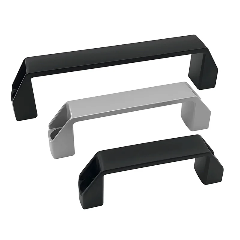 

Черная нейлоновая ручка для промышленных шкафов, квадратная, накладная, для дверей пластиковых корпусов, ручка из алюминиевого сплава для станков