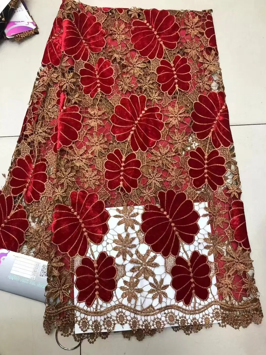 

High-Quality Luxury African Velvet Lace Fabrics for Women's Party Nigerian French Embroidery Wedding Materials