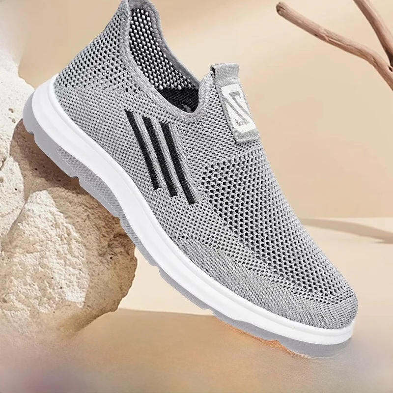 Spring Summer New Breathable Men's Shoes Soft Bottom Anti-slip Wear-resistant Easy Wear Casual Walking Shoes for Middle-aged ...