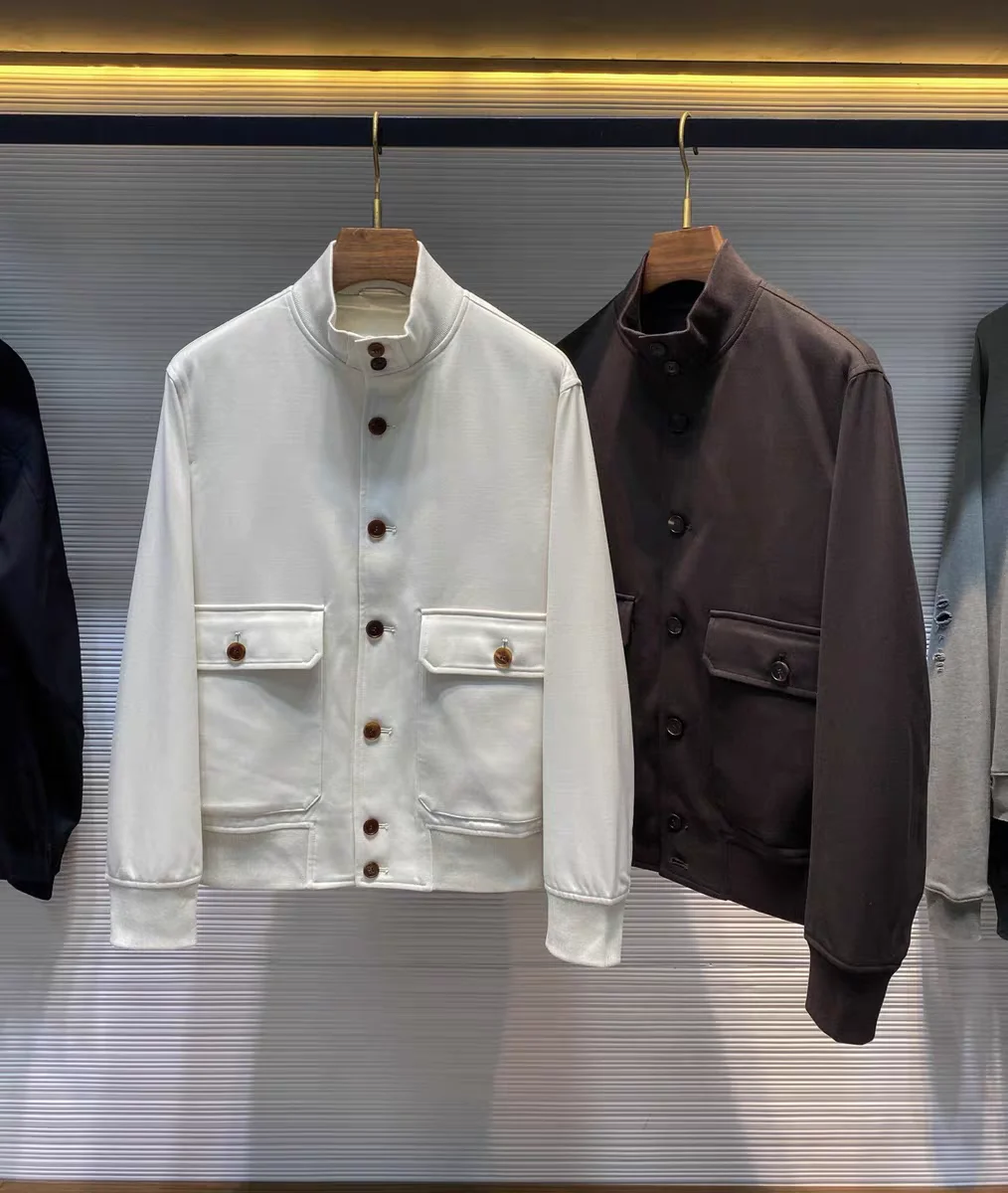 

Мужская повседневная летная куртка из смеси шерсти BC Old Money с воротником-стойкой