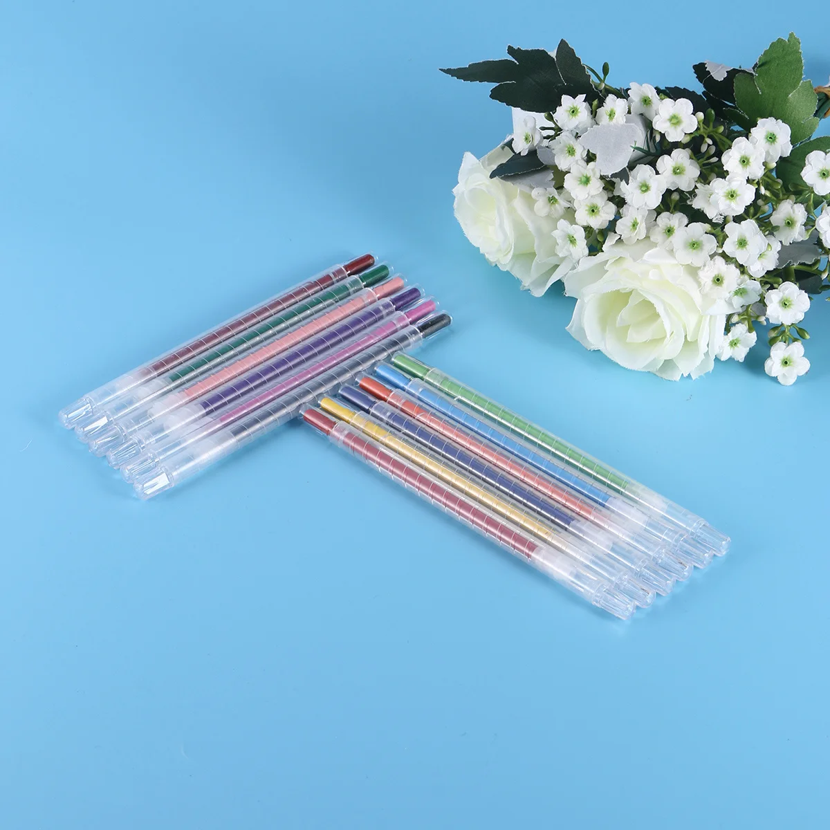 

12Pcs Rotating Crayons 12 Colors Paint Crayons Convenient Safe Non-Stain for Kids Drawing Kids Pastels