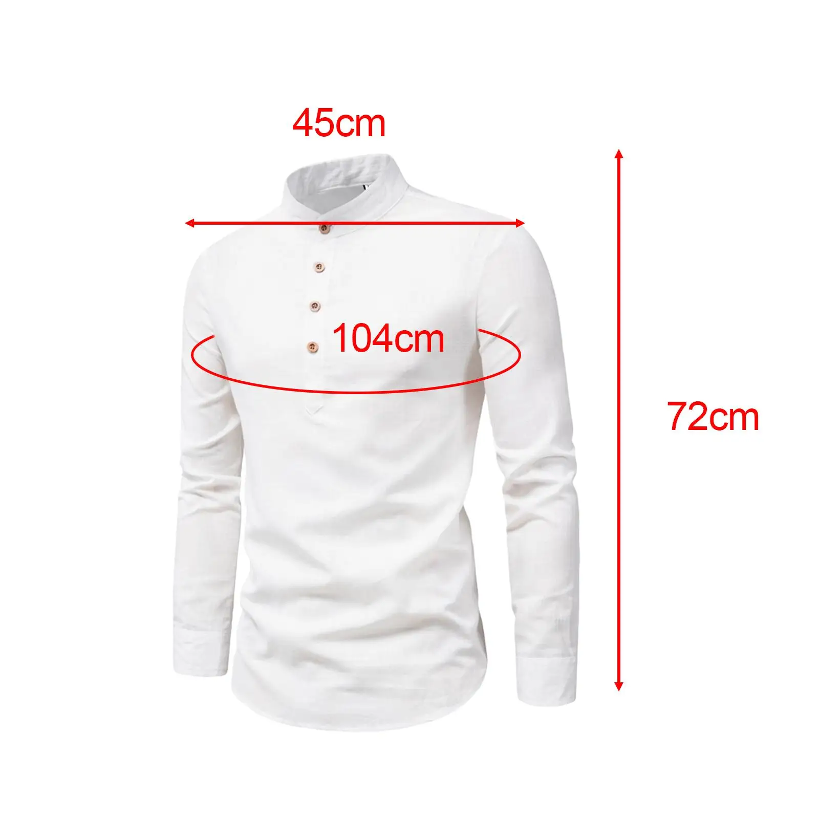 Camisa de manga larga con cuello levantado para hombre, camisa informal con banda para ocio diario, vacaciones en la playa, reuniones de negocios, citas y oficina