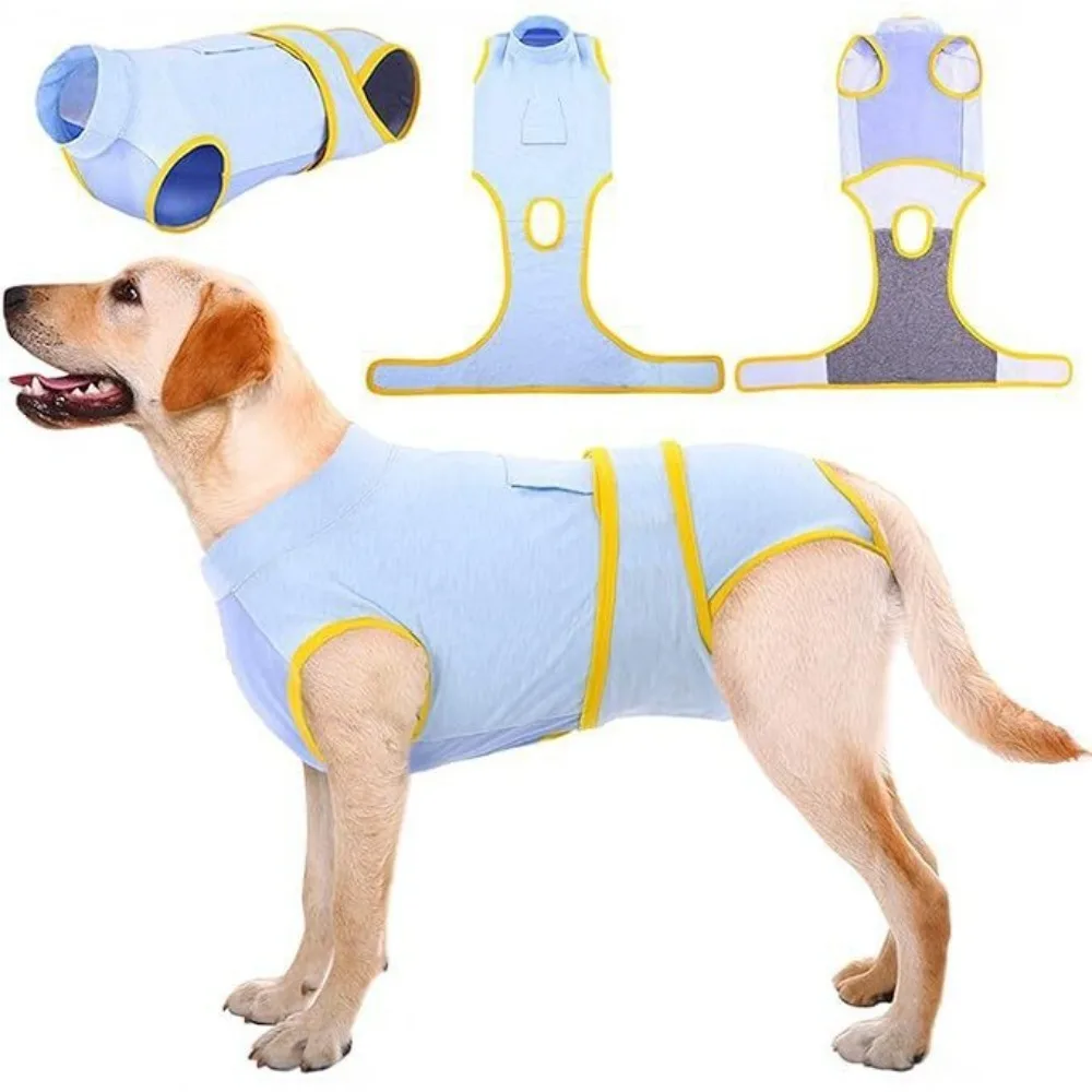 Abdominal Wounds Bandages Dog Recovery Suit Washable Comfortable Pet Recovery Shirt Prevent Licking Dog Surgery Recovery Suit