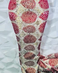 African Gilding Lace Fabric 2024 High Quality Brocade Lace Fabric French Nigerian Organza Jacquard Fabric For Women Dresses JK14